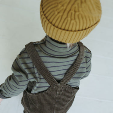 KidWild Organic Mock Neck Top, Forest Stripe